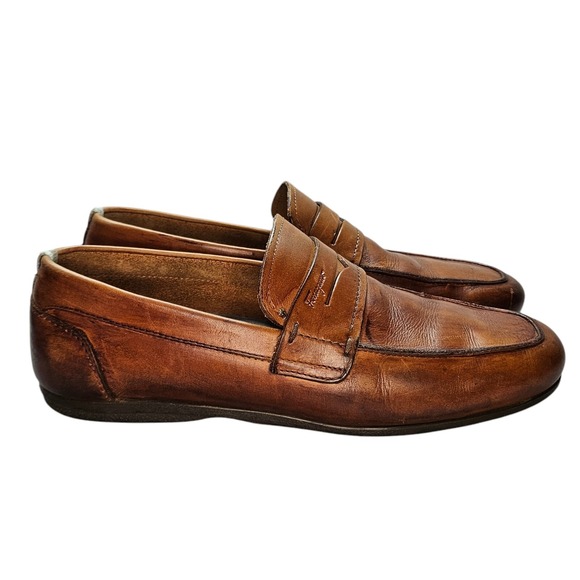 Salvatore Ferragamo Men\'s Brown Leather Penny‎ Loafers Dress Shoes Size 8 EE/EEE main image 7